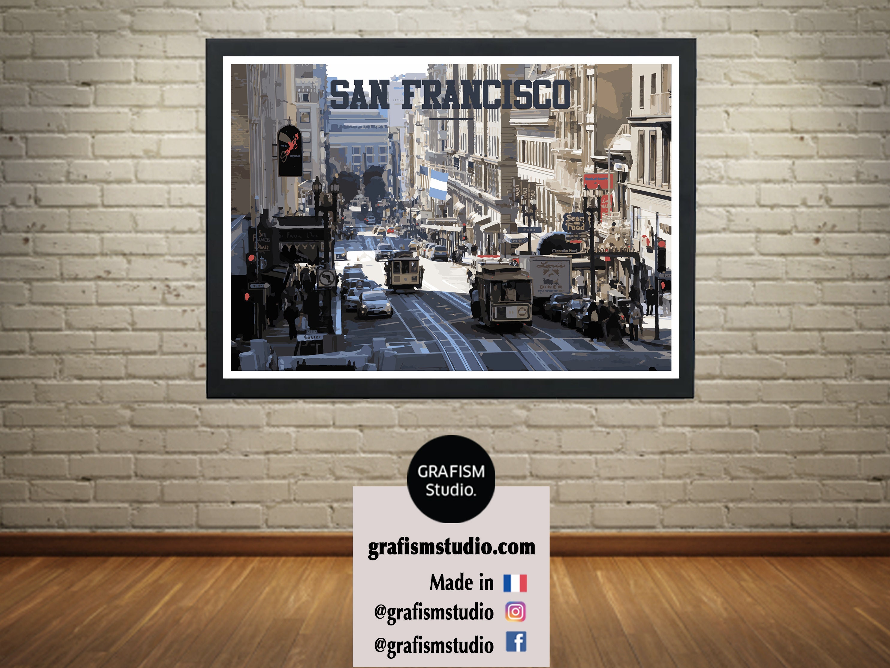 Affiche Côte Ouest - Etats Unis, San Francisco, Downtown