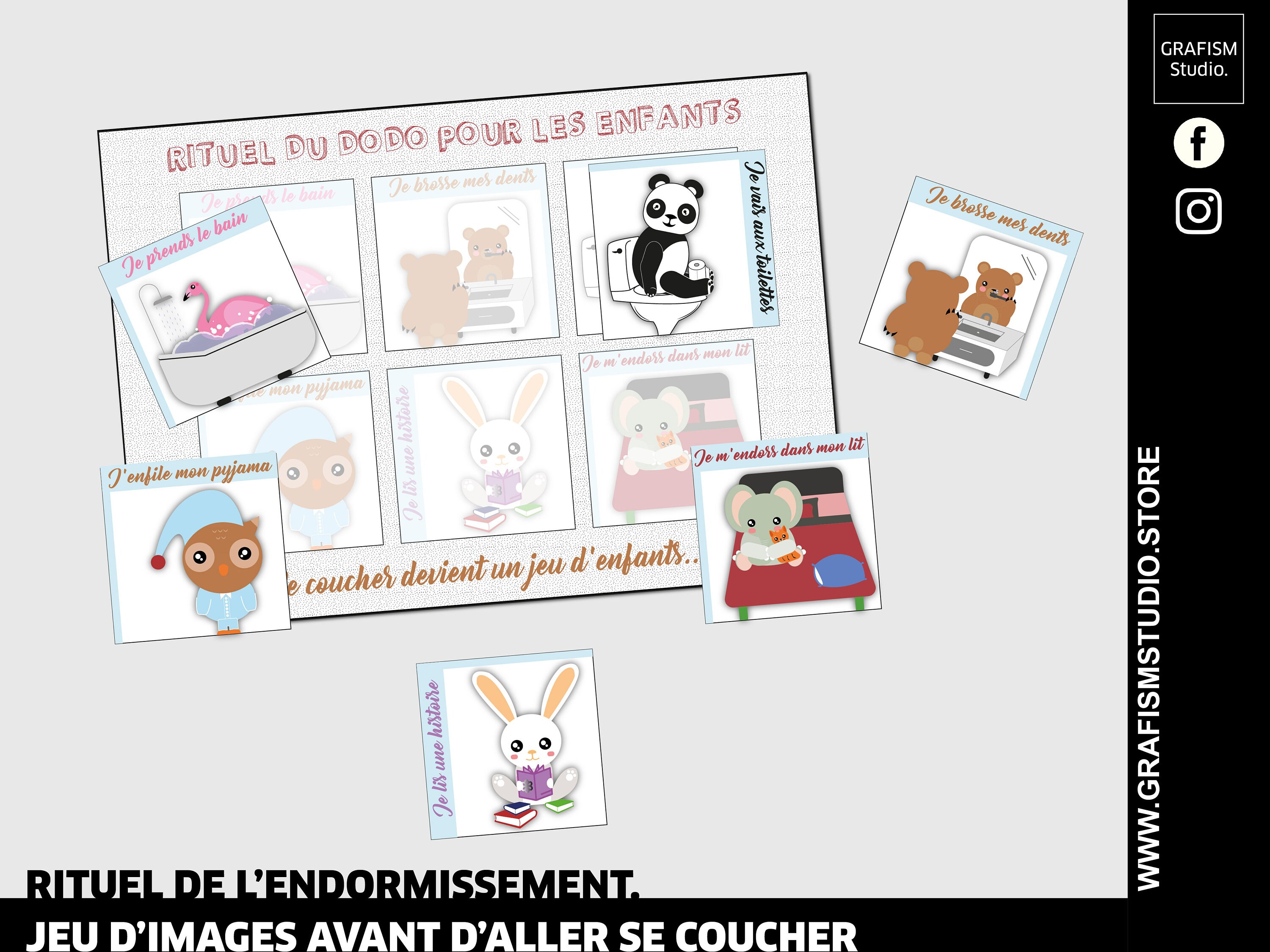 Rituel de L'endormissement | Affiche et Étiquettes Plastifiées à Coller Décoller