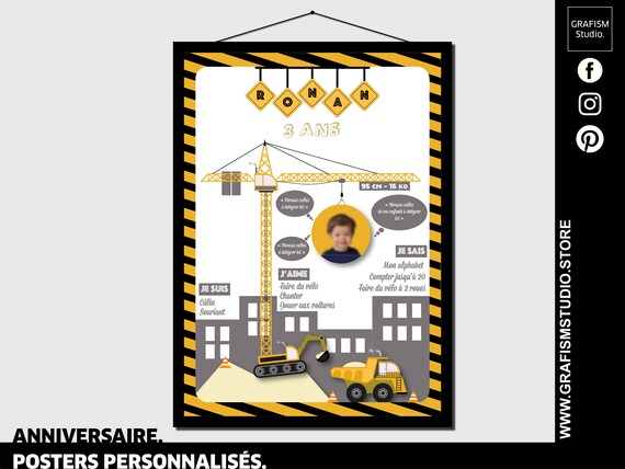 Affiche Anniversaire Chantier Etsy France