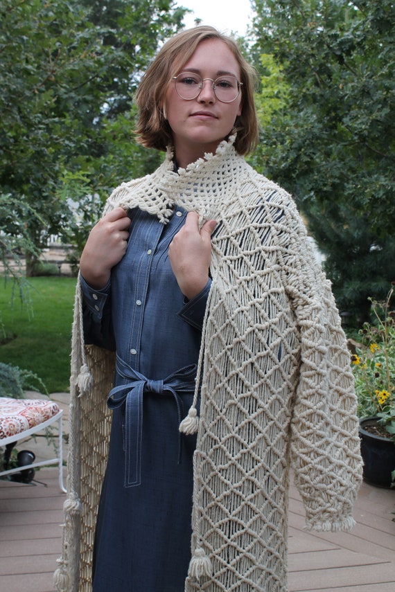 Vintage Macrame Duster