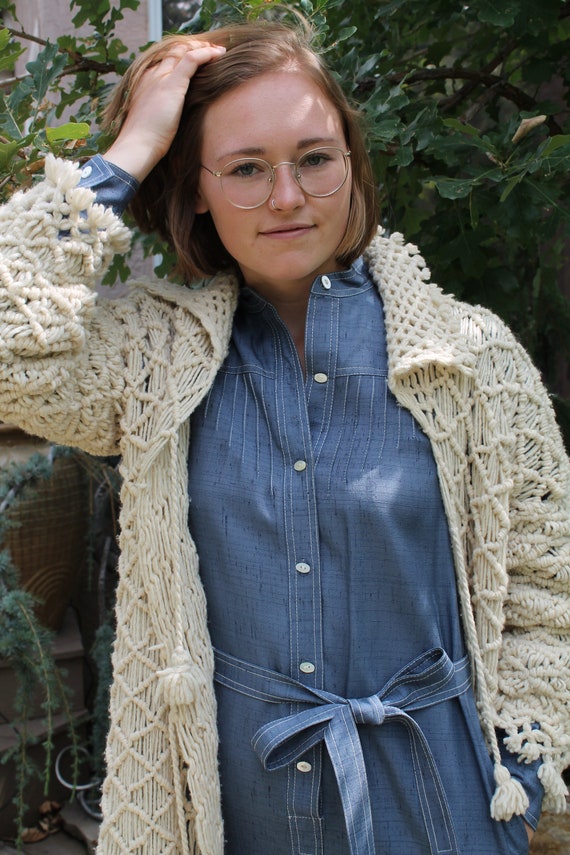 Vintage Macrame Duster - image 3