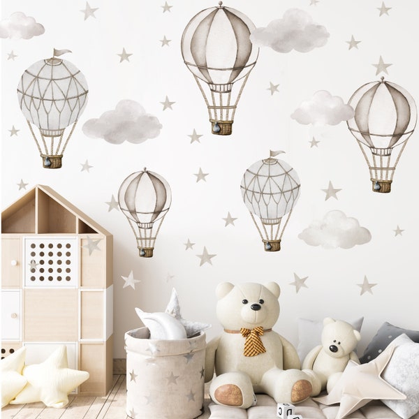 Hot Air Balloon Wall Decal Etsy