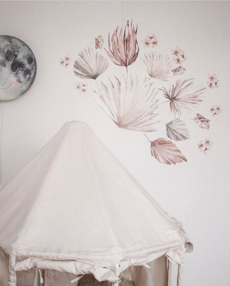 Boho leaves wall decals wall decal sticker watercolor wall Etsy