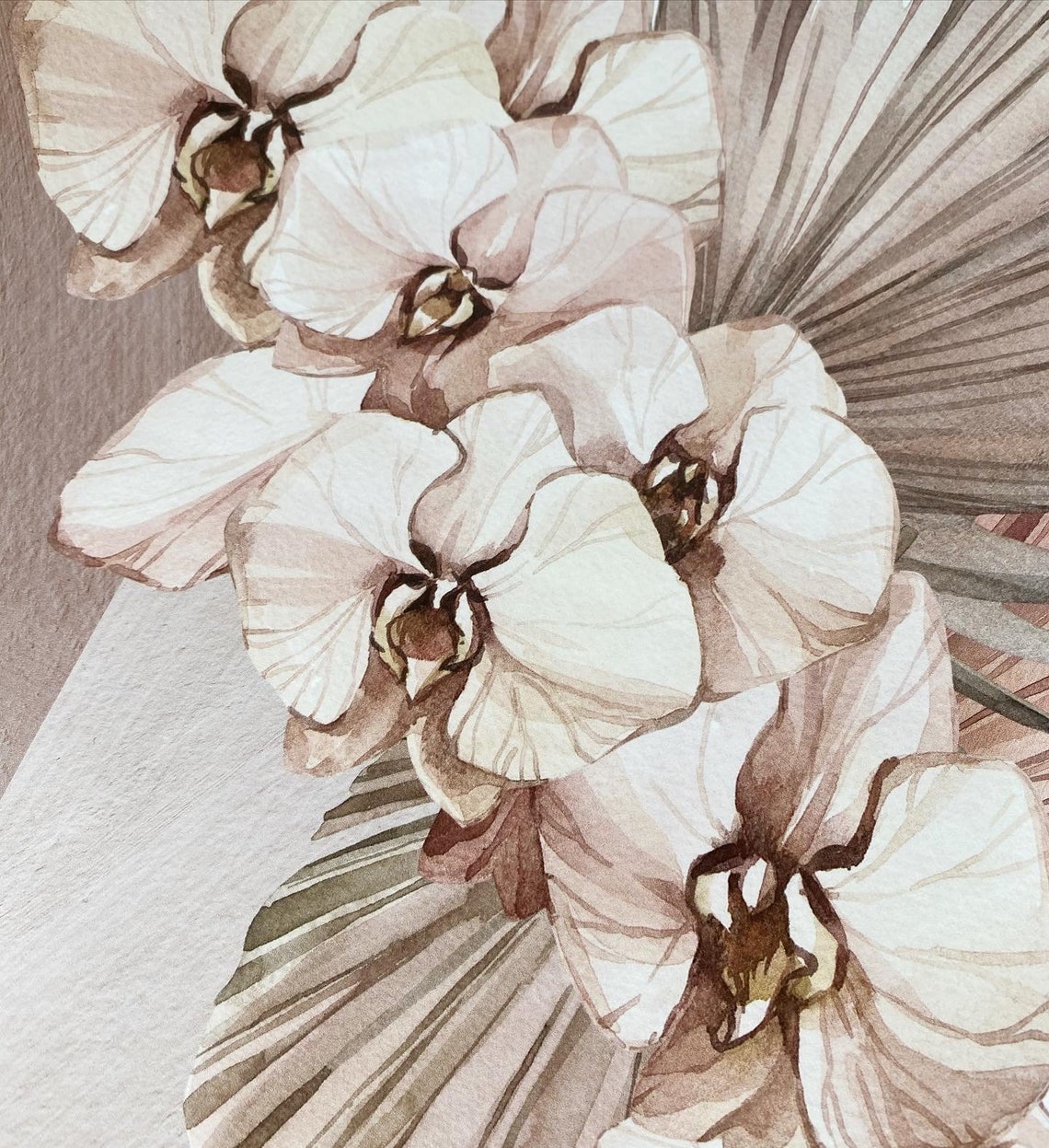 Boho Leaves Wall Decals Wall Decal Sticker Watercolor Wall Etsy