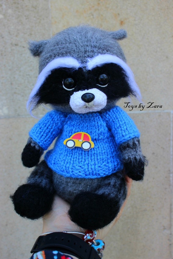 blue raccoon stuffed animal