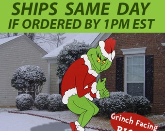 Right Facing Grinch Stealing Christmas Lights Yard Art Etsy