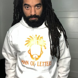 Moletom Homem Branco de Letras
