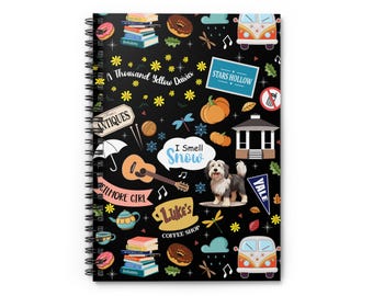 Gilmore Girls Spiral Notebook | Stars Hollow Black Journal | Gilmore Girls Gift for Women