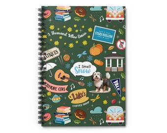 Gilmore Girls Spiral Notebook | Cottagecore Stars Hollow Journal | Cozy Gilmore Girls Gift