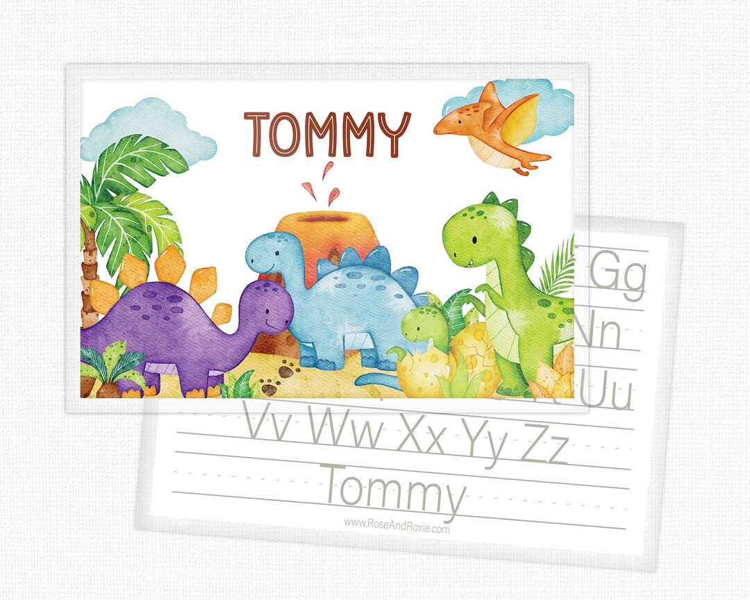Dinosaur Laminated Personalized Placemat for Kids - Etsy