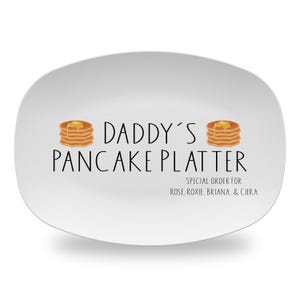 Custom Personalized Pancake Platter, Plate for Breakfast or Brunch, Polymer Plastic, Melamine Free