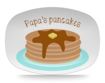 Pancake Personalized Platter with Custom Name for Breakfast or Brunch