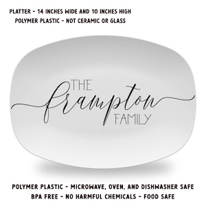 Farmhouse Family Personalized Platter, Custom Last Name Platr, Wedding or Anniversary Gift afbeelding 2