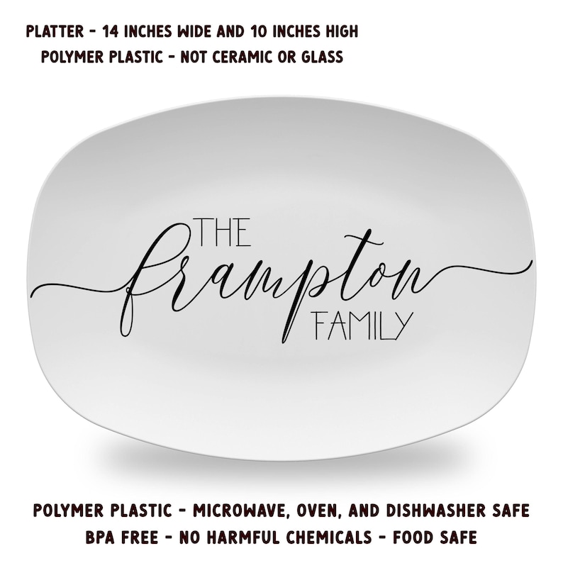 Farmhouse Family Personalized Platter, Custom Last Name Platr, Wedding or Anniversary Gift afbeelding 2