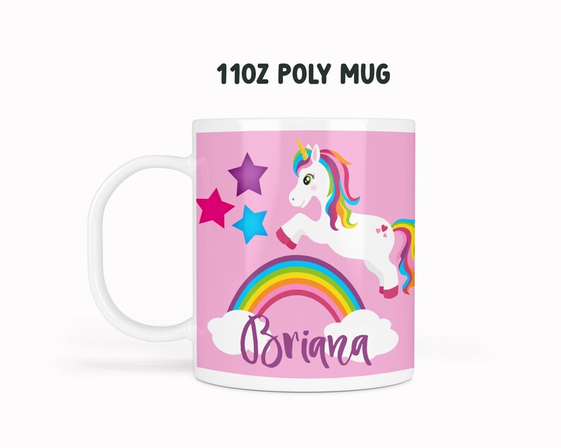 Personalized Unicorn Rainbow Plate, Polymer Kids Dinnerware, BPA Free image 4