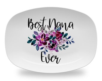 Floral Personalized  Platter, Best Ever Mother's Day , Gift for Mom, Nana, Grandma, Mimi, Etc.