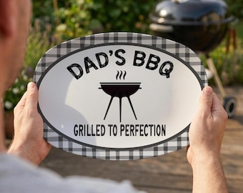 Personalized BBQ Grill Platter, Custom Name Barbecue Plate