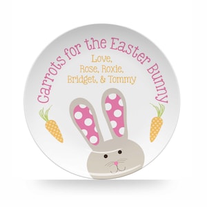 Personalized Carrots for the Easter Bunny Plate Kids Dinnerware for Spring Comes Customized with Name