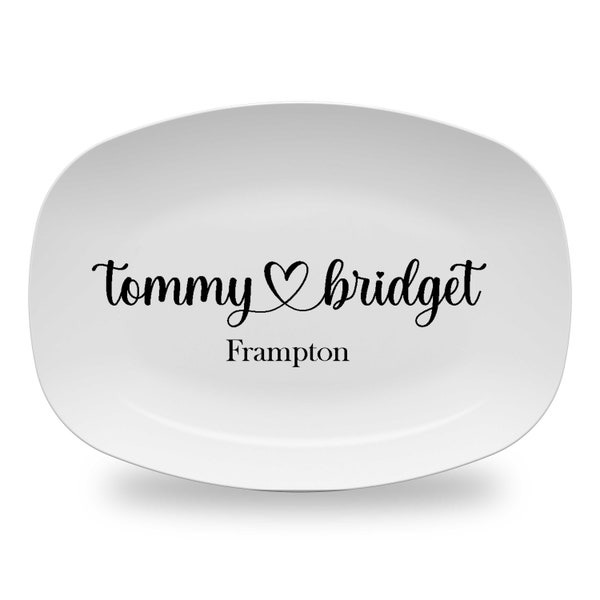 Farmhouse  Family Personalized Platter, Custom Last Name Platter, Wedding or Anniversary Gift, Wedding Platter, Polymer Plastic