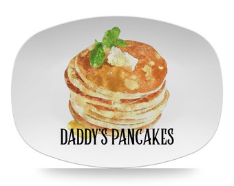 Pancake Custom Personalized Platter, Hot Cake Plate,  with Name, Great Plate for Breakfast or Brunch
