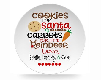 Personalized  Cookies For Santa Plate, Carrots for Reindeer for the Christmas Holidays