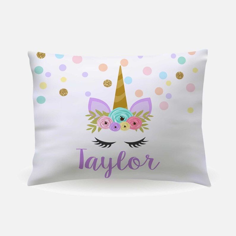 Purple Unicorn Pillowcase Personalized with Name Pillow Cover Etsy