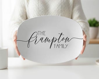 Farmhouse Family Personalized Platter, Custom Last Name Platr,  Wedding or Anniversary Gift
