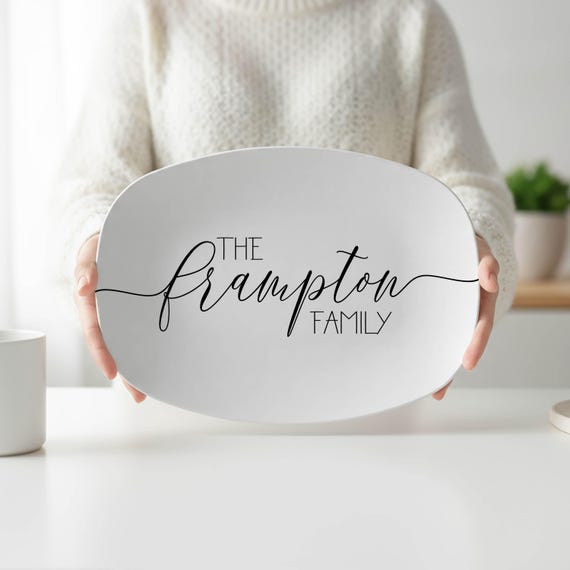 Farmhouse Family Personalized Platter, Custom Last Name Platr,  Wedding or Anniversary Gift