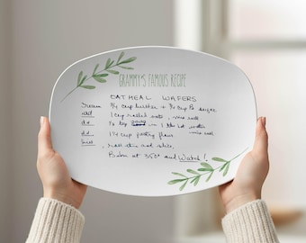 Handwritten Recipe Platter, Personalized Family Keepsake Plate
