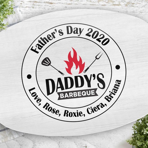 Personalized Daddy's Grilling Plate for Father's Day Etsy