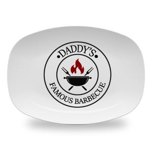 BBQ Custom Personalized Grilling Platter for Dad or Papa, Father&#39;s Day Gift, Patio Barbeque Grilling Plate, Grill Platter, Polymer Plastic