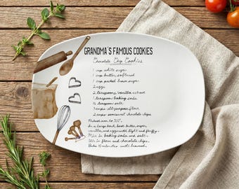Handwriting Recipe Personalized Platter, Custom Family Handwritten Keepsake Gift