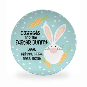Carrots for the Easter Bunny Personalized Plate Kids Dinnerware for Spring Comes Customized with Name