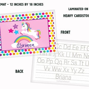 Personalized Unicorn Rainbow Plate, Polymer Kids Dinnerware, BPA Free image 5