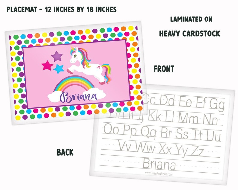 Personalized Unicorn Rainbow Plate, Polymer Kids Dinnerware, BPA Free image 5
