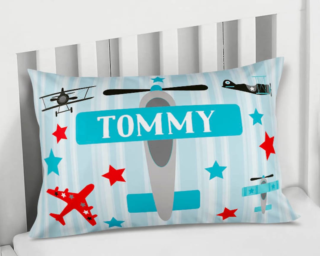 Airplane Personalized Pillowcase, Plane Custom Pillow Case Cover