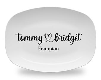 Personalized Family Name Platter, Farmhouse Wedding Gift