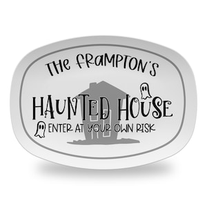 Personalized Haunted House Halloween Platter