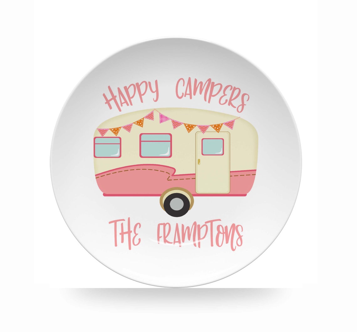 Personalized Retro Camper Plate RV Camping Dinnerware With Etsy