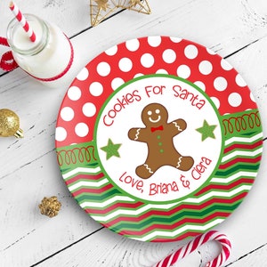 Personalized Christmas Plate, Gingerbread Boy, Cookies for Santa Gingerbread Man Holiday Plate