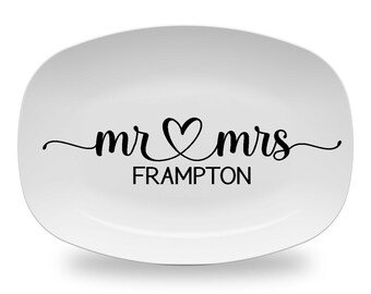 Personalized Mr & Mrs Platter, Farmhouse Wedding Gift