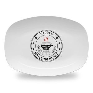 Personalized BBQ Grill Platter, Barbecue Grilling Platter, Barbecue Plate, Father&#39;s Day Gift, Option to add Signatures, Polymer Plastic