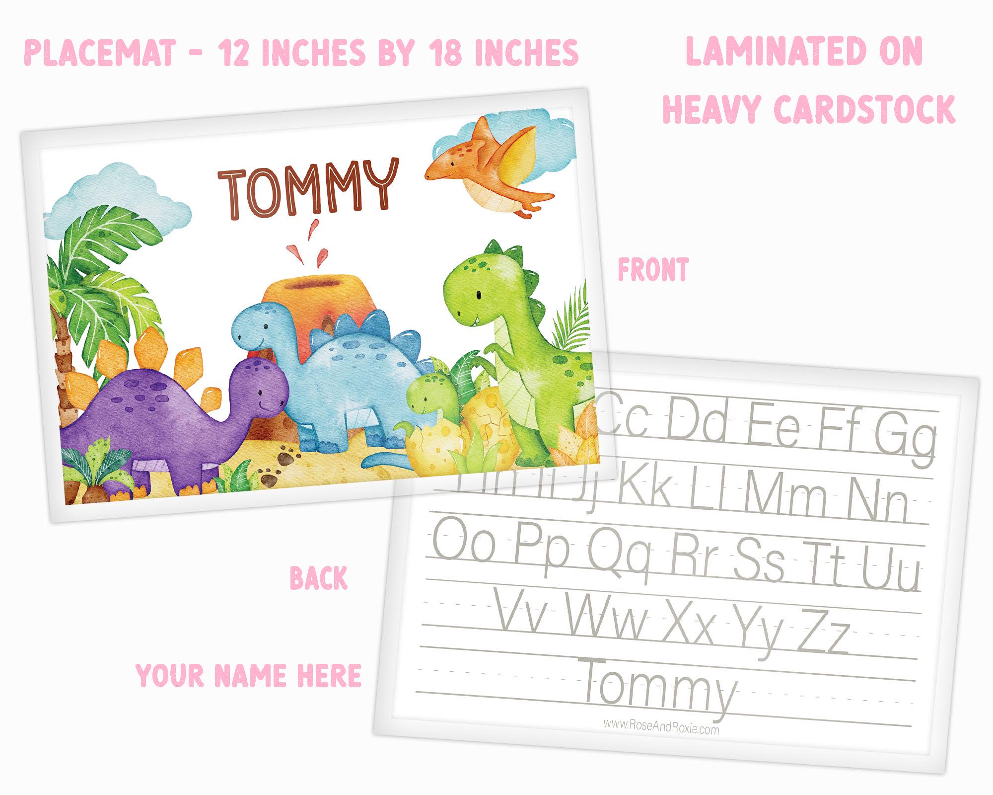 Dinosaur Laminated Personalized Placemat for Kids - Etsy