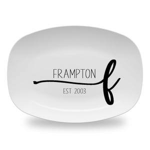 Farmhouse Last Name Personalized Platter,  Custom  Wedding or Anniversary Gift