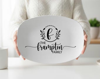 Farmhouse Personalized Family Platter, Custom Last Name Platter, Wedding or Anniversary Gift