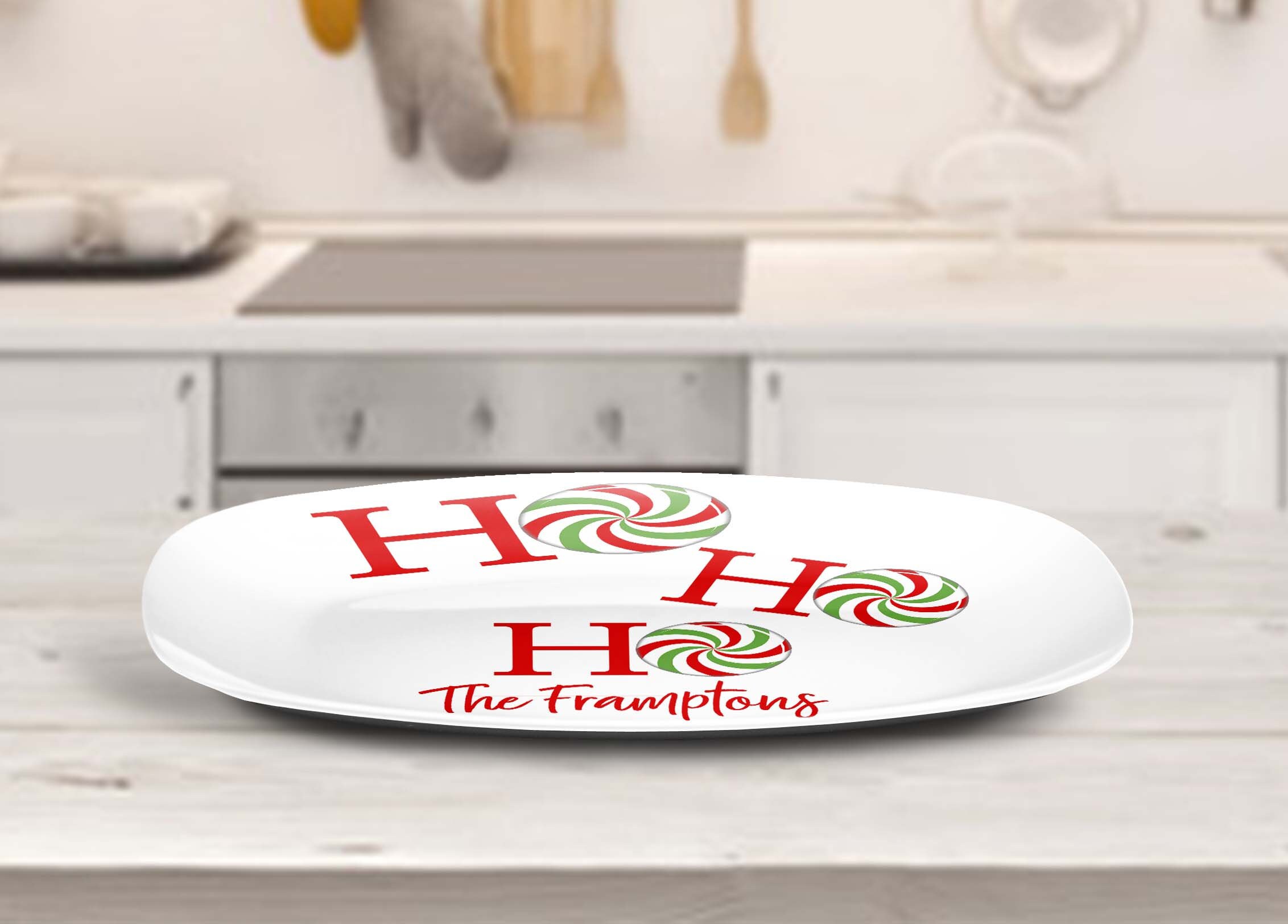 Personalized Christmas Platter Serving Tray with Custom Name Etsy