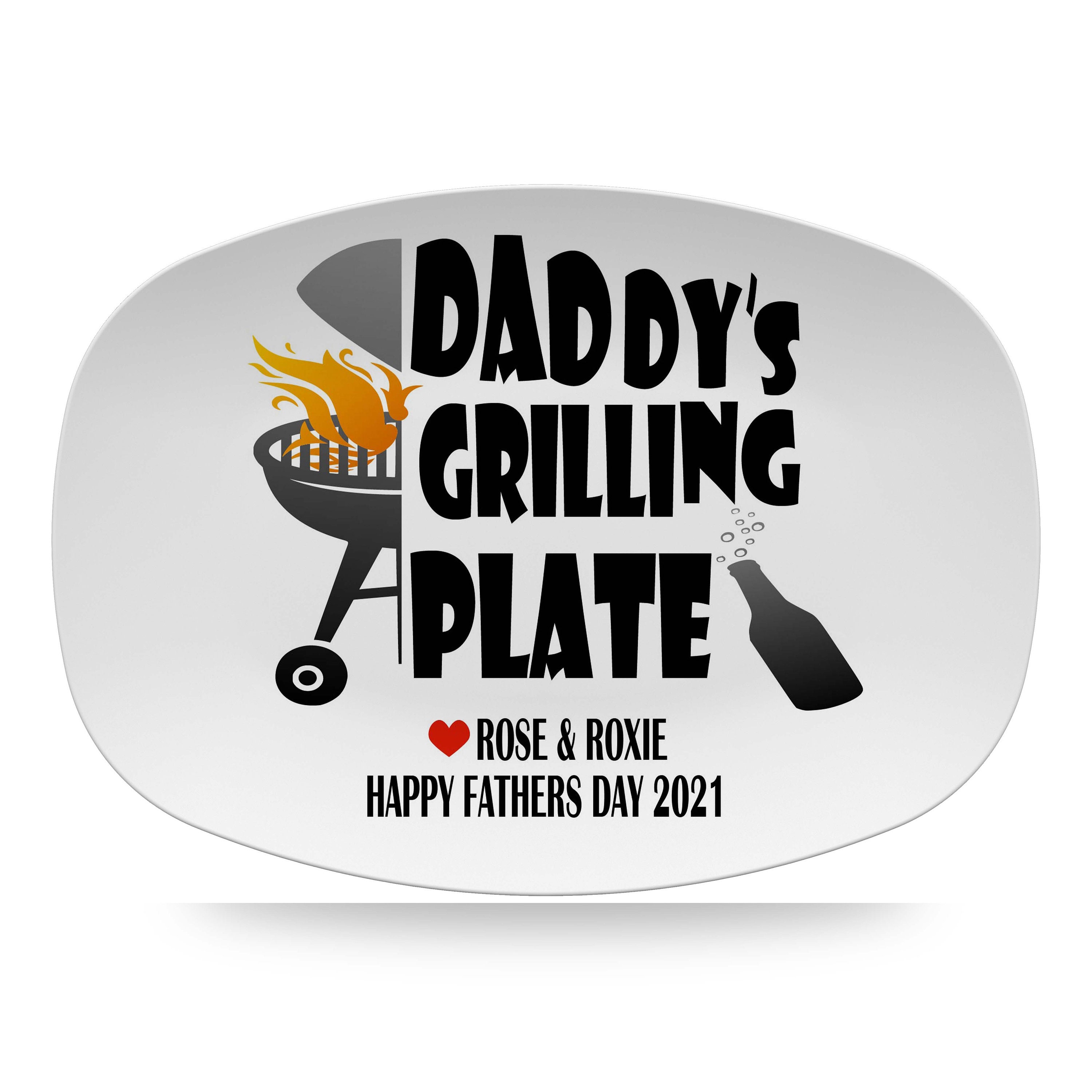 Personalized Daddy's Grilling Plate for Father's Day, BBQ Pla…
