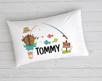 Personalized Fishing Pillowcase, Summer Camp Pillow Case