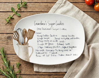Handwritten Recipe Personalized Platter, Keepsake Plate with Family Handwrtting