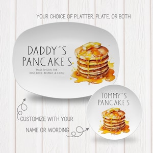 Personalized Pancake Platter, Custom Breakfast or Brunch Plate, Makes a Great Gift for Dad or Papa